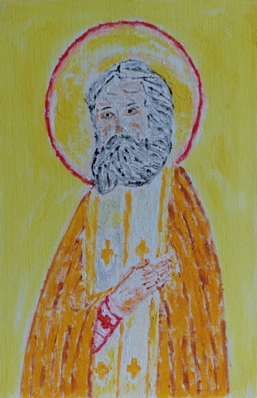 Painting titled "Saint Reverend Sera…" by Sergej Danko, Original Artwork, Oil