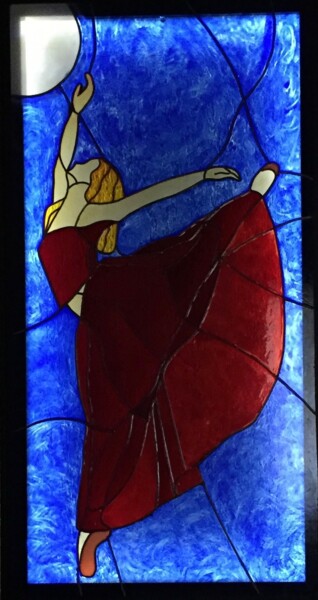 Painting titled "danseuse-au-clair-d…" by Serge Lafoucriere, Original Artwork