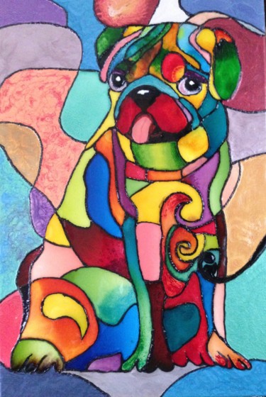 Painting titled "DIEGO" by Serge Lafoucriere, Original Artwork, Enamel