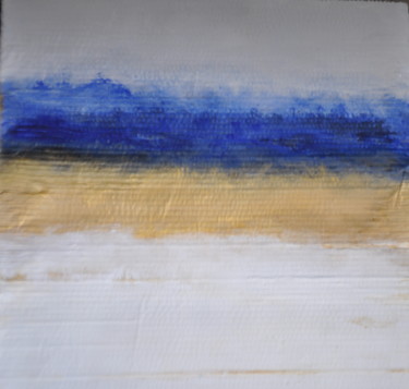 Peinture intitulée "Or Horizon" par Serge Leroux, Œuvre d'art originale, Acrylique Monté sur Carton