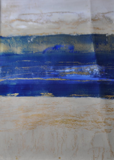 Painting titled "Univers bleu" by Serge Leroux, Original Artwork, Acrylic