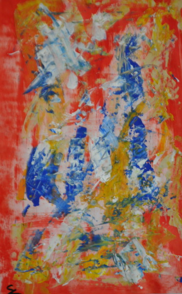Peinture intitulée "Lyrique" par Serge Leroux, Œuvre d'art originale, Acrylique Monté sur Panneau de bois