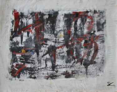 Pintura intitulada "Rouge et Noir" por Serge Leroux, Obras de arte originais, Acrílico