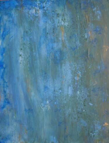 Peinture intitulée "Chute bleue 2" par Serge Leroux, Œuvre d'art originale, Acrylique Monté sur Autre panneau rigide