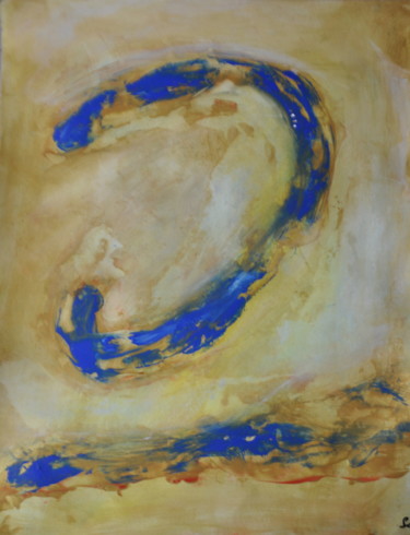Peinture intitulée "L'anneau bleu" par Serge Leroux, Œuvre d'art originale, Acrylique