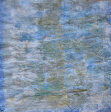 Painting titled "Bleu Or plis" by Serge Leroux, Original Artwork, Acrylic