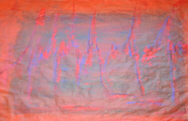 Peinture intitulée "Fil rouge 1" par Serge Leroux, Œuvre d'art originale, Acrylique