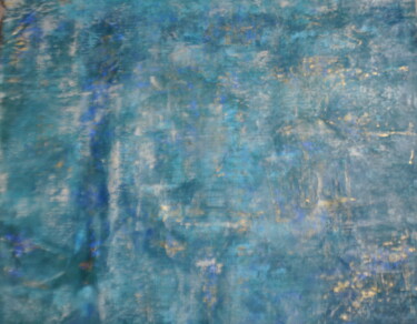 Peinture intitulée "Bleu Vert Or" par Serge Leroux, Œuvre d'art originale, Acrylique