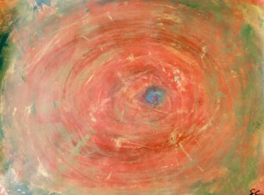 Painting titled "Red Abyss" by Serge Leroux, Original Artwork, Acrylic