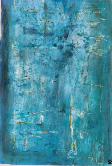 Painting titled "Blue Land" by Serge Leroux, Original Artwork, Acrylic