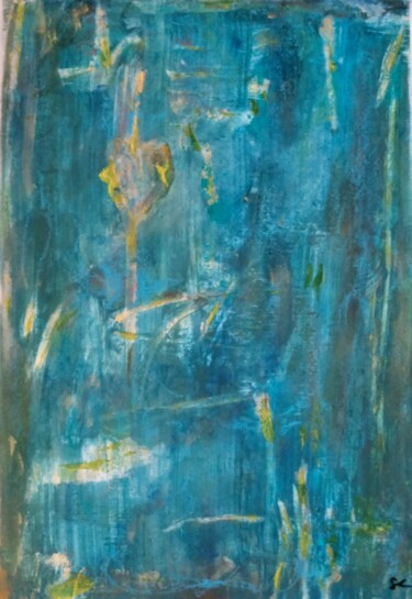 Malerei mit dem Titel "Blue Garden" von Serge Leroux, Original-Kunstwerk, Acryl