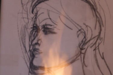 Fotografia zatytułowany „Femme Flamme” autorstwa Serge Leroux, Oryginalna praca, Fotografia cyfrowa