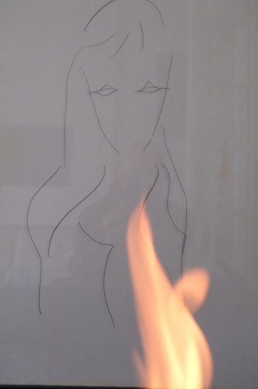Photographie intitulée "Esquisse Femme flam…" par Serge Leroux, Œuvre d'art originale, Photographie numérique