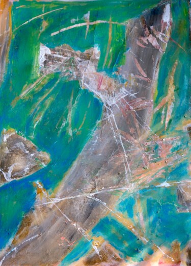 Painting titled "Territoire de mer" by Serge Leroux, Original Artwork, Acrylic