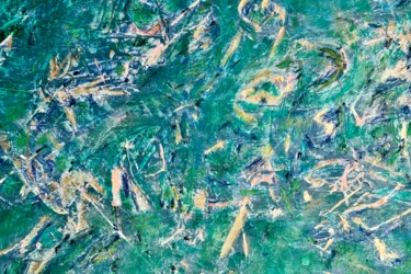 Peinture intitulée "Ballet Bleu, Vert,…" par Serge Leroux, Œuvre d'art originale, Huile