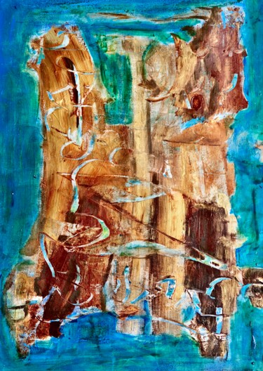 Painting titled "Erosion 2" by Serge Leroux, Original Artwork, Oil