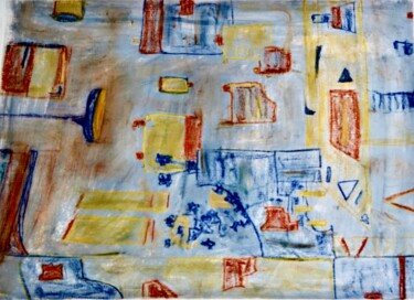 Pintura intitulada "La maison de l'enfa…" por Serge Leroux, Obras de arte originais, Acrílico