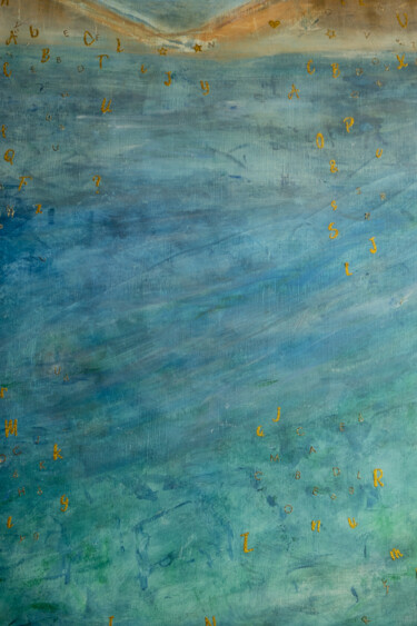Картина под названием "Des lettres à la mer" - Serge Leroux, Подлинное произведение искусства, Акрил