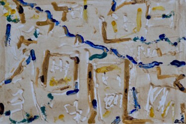 Pintura intitulada "Fouilles égyptiennes" por Serge Leroux, Obras de arte originais, Acrílico