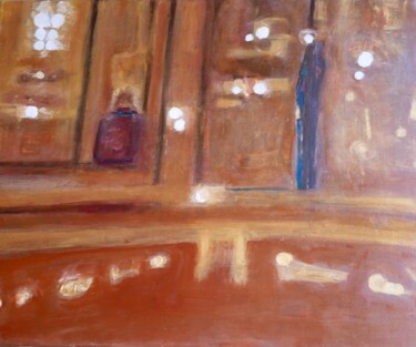 Painting titled "INT BAR" by Serge Leroux, Original Artwork, Oil