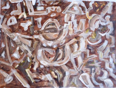 Malerei mit dem Titel "Aborigène Marquette…" von Serge Leroux, Original-Kunstwerk, Acryl