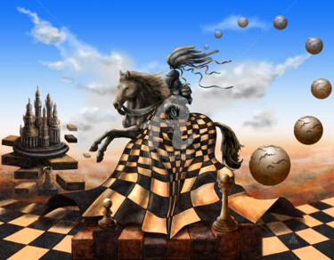 Arte digitale intitolato "Allegory of Chess.…" da Serge M, Opera d'arte originale, Pittura digitale