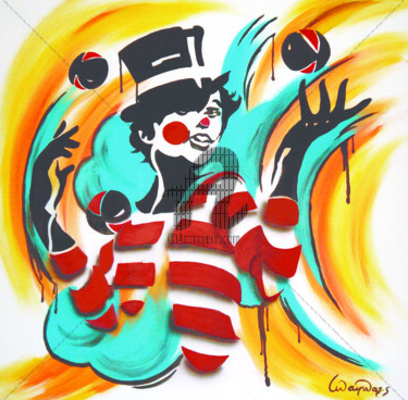 Painting titled "clown.jpg" by Serge Mandas, Original Artwork, Oil