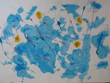 Peinture intitulée "Surtout bleu" par Sergentdelire, Œuvre d'art originale, Huile