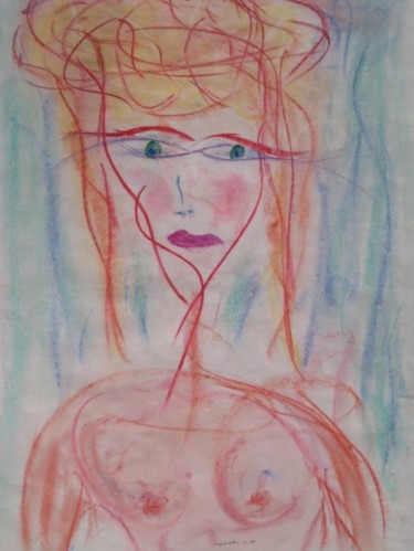 Peinture intitulée "Rousse aux yeux ver…" par Sergentdelire, Œuvre d'art originale, Huile