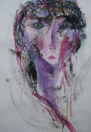Peinture intitulée "Regard de femme" par Sergentdelire, Œuvre d'art originale, Huile
