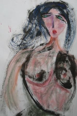 Peinture intitulée "Femme au visage all…" par Sergentdelire, Œuvre d'art originale, Huile