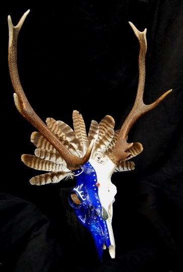 Sculpture intitulée "Cerf bleu" par Serge Ronzeaud, Œuvre d'art originale