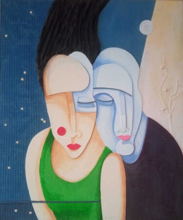 Картина под названием "THE COUPLE" - Sergеу Mayatski, Подлинное произведение искусства, Акрил