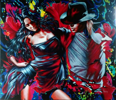 Peinture intitulée "Dance." par Sergey And Vera, Œuvre d'art originale, Acrylique