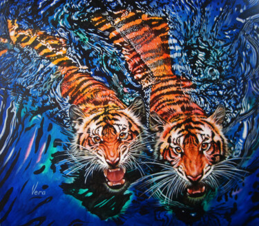 Painting titled "Twins" by Sergey And Vera, Original Artwork, Oil