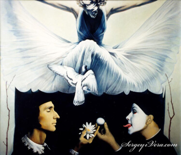 Картина под названием "Dove" - Sergey And Vera, Подлинное произведение искусства, Акрил