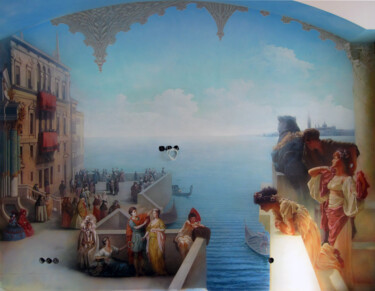 Картина под названием "Mural in a private…" - Sergey And Vera, Подлинное произведение искусства, Масло