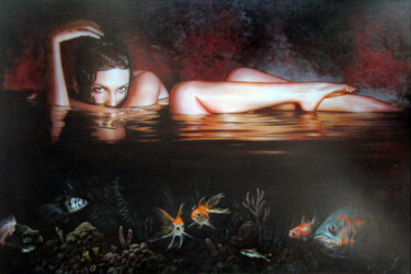 Pittura intitolato "Fish" da Sergey And Vera, Opera d'arte originale, Olio