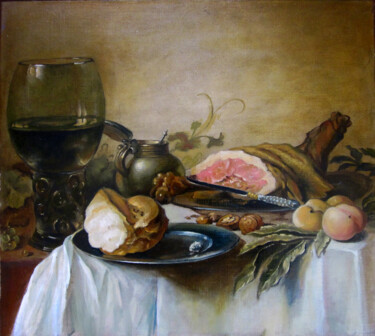 Malerei mit dem Titel "Pieter Claesz  stil…" von Sergey And Vera, Original-Kunstwerk, Öl