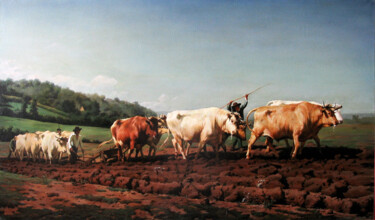 Peinture intitulée "A copy of “Plowing…" par Sergey And Vera, Œuvre d'art originale, Huile