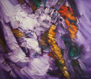 Peinture intitulée "Purple echo II" par Sergey Inkatov, Œuvre d'art originale, Huile