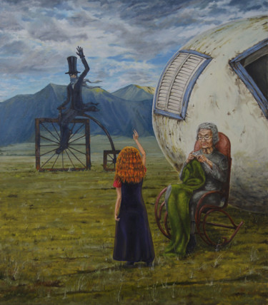 Painting titled "THE MEETING" by Sergey Kirillov, Original Artwork, Oil