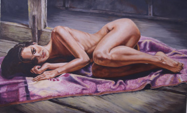 Painting titled "girl" by Sergey Kirillov, Original Artwork, Oil