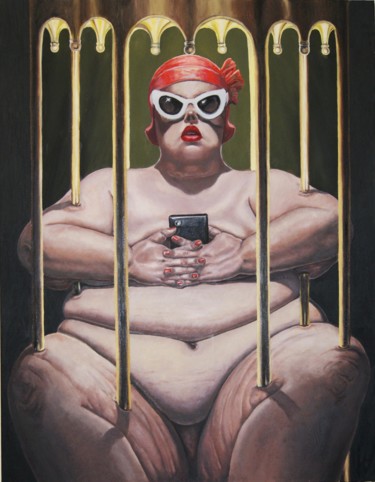 Peinture intitulée "fat lives matter" par Sergey Kirillov, Œuvre d'art originale, Huile