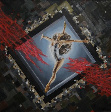 Pittura intitolato "black square" da Sergey Kirillov, Opera d'arte originale, Olio