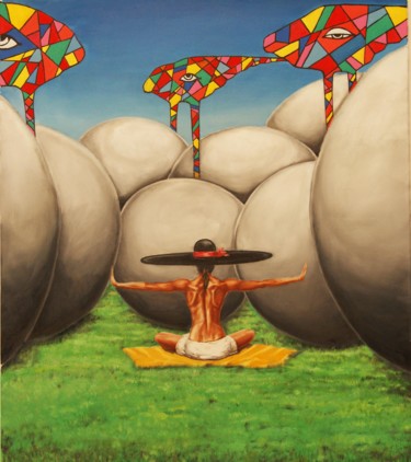 Peinture intitulée "the Meditation" par Sergey Kirillov, Œuvre d'art originale, Huile