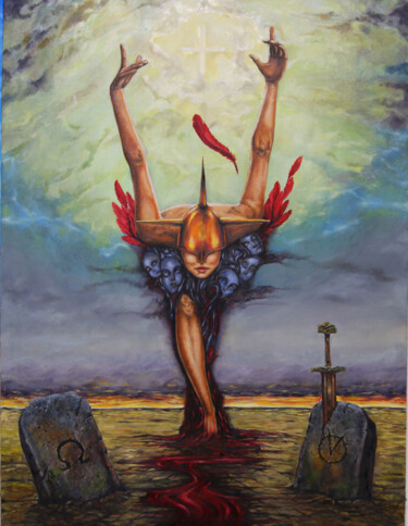 Картина под названием "retribution" - Sergey Kirillov, Подлинное произведение искусства, Масло