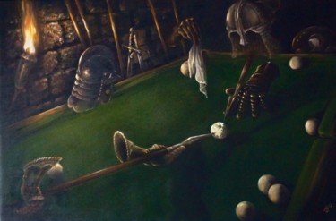 Painting titled "The Tournament" by Sergey Kolesnikov (Ks), Original Artwork, Oil