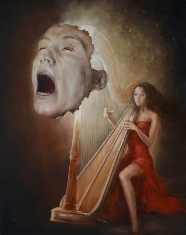 Painting titled "On The Nerves" by Sergey Kolesnikov (Ks), Original Artwork, Oil