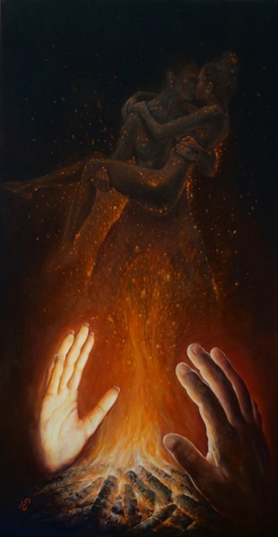 Painting titled "The Sparks" by Sergey Kolesnikov (Ks), Original Artwork, Oil
